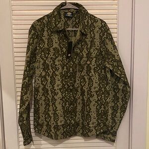 Dickies Faux Snake Print Casual Button Down Shirt